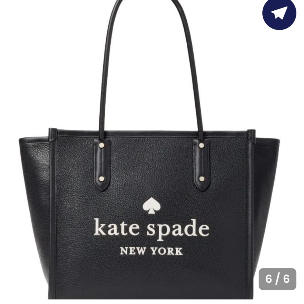 Kate Spade Ella Pebbled Black Leather Tote - Picture 2 of 9